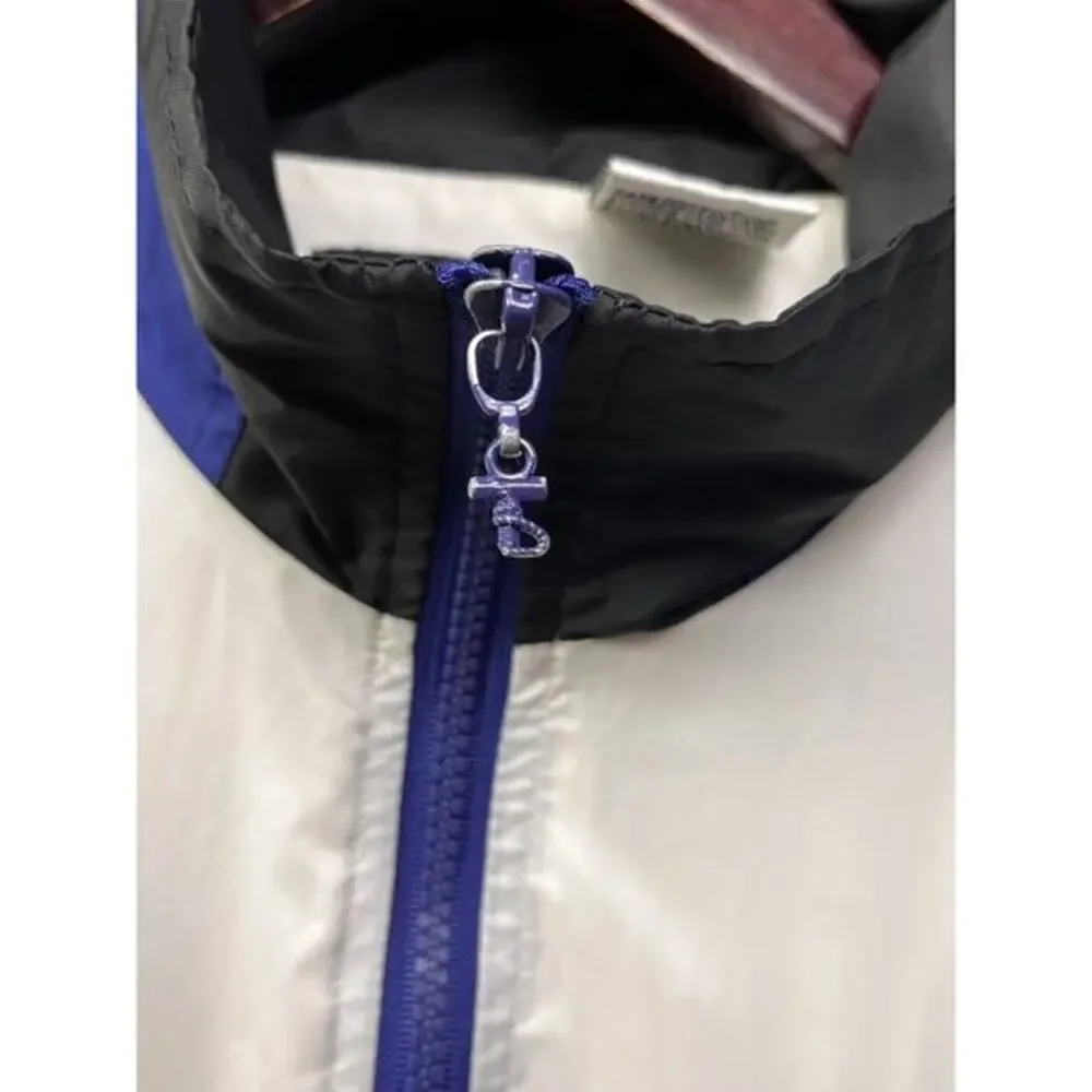 Vintage J.G. Hook Windbreaker Mens Medium Blue Black White Nylon Zip‎ 90's